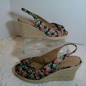 Talbots floral wedge espadrilles